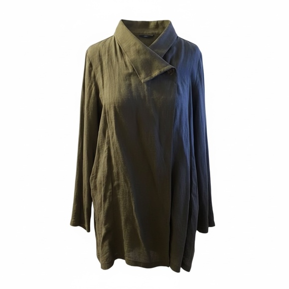 Princess Vera Wang Asymmetrical Hoodie Olive Green, Size Small - Picture 2 of 9